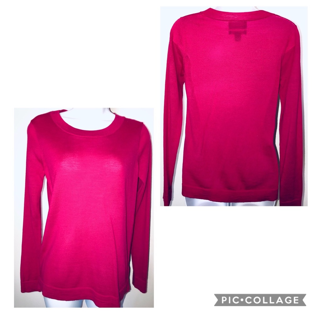 🔴SOLD🔴 CYNTHIA ROWLEY 💯WOOL BRIGHT PINK SWEATER